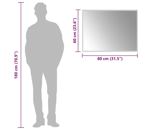 Vannasistabas Spogulis Ar Led, 80X60 Cm Vidaxl