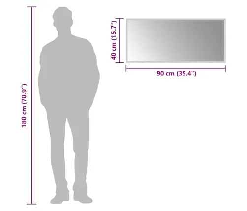 Vannasistabas Spogulis Ar Led, 90X40 Cm Vidaxl