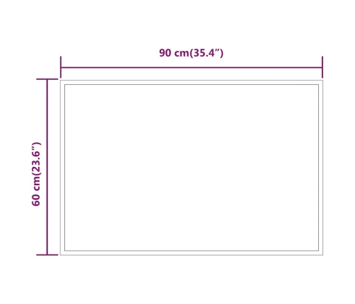 Vannasistabas Spogulis Ar Led, 90X60 Cm Vidaxl