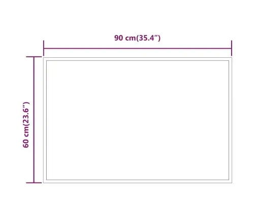 Vannasistabas Spogulis Ar Led, 90X60 Cm Vidaxl