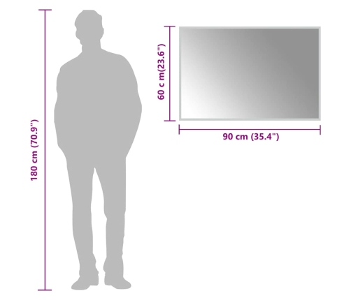 Vannasistabas Spogulis Ar Led, 90X60 Cm Vidaxl
