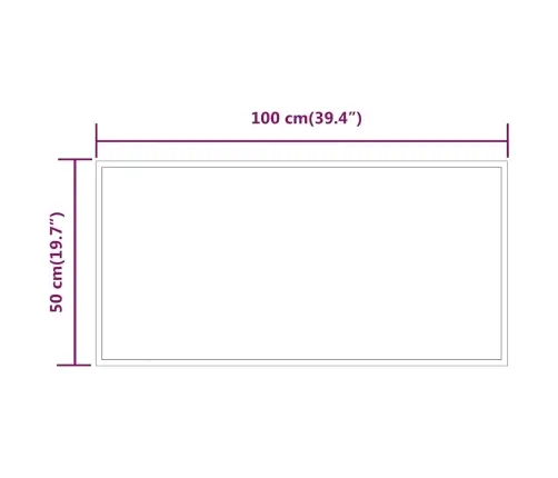 Vonios Kambario Led Veidrodis, 100X50Cm