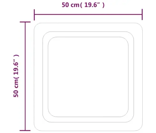 Vannasistabas Spogulis Ar Led, 50X50 Cm Vidaxl