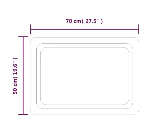 Vannasistabas Spogulis Ar Led, 70X50 Cm Vidaxl