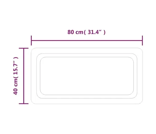 Vannasistabas Spogulis Ar Led, 80X40 Cm Vidaxl