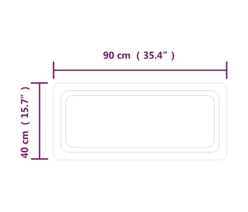 Vannasistabas Spogulis Ar Led, 90X40 Cm Vidaxl