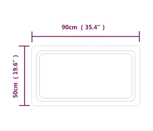 Vonios Kambario Led Veidrodis, 90X50Cm
