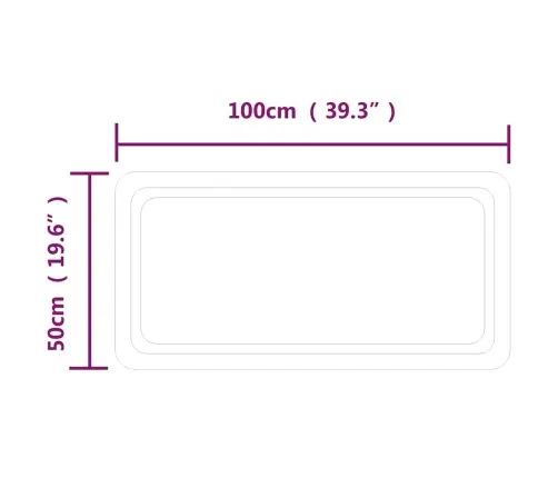 Vannasistabas Spogulis Ar Led, 100X50 Cm Vidaxl