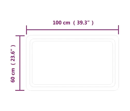 Vonios Kambario Led Veidrodis, 100X60Cm