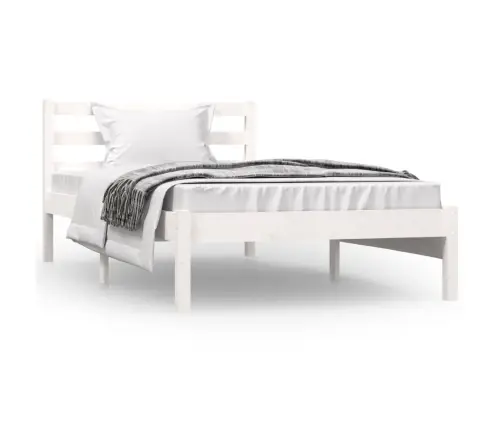 Voodiraam, Täismännipuit, 90 X 190 cm Valge