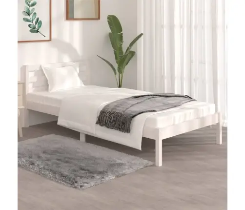 Voodiraam, Täismännipuit, 90 X 190 cm Valge