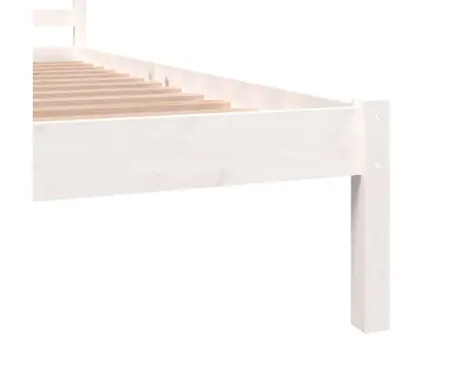 Voodiraam, Täismännipuit, 120 X 190 cm Valge