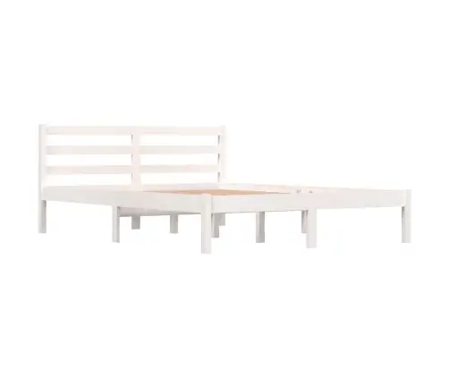 Voodiraam, Täismännipuit, 135 X 190 cm Valge