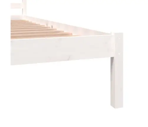 Voodiraam, Täismännipuit, 135 X 190 cm Valge