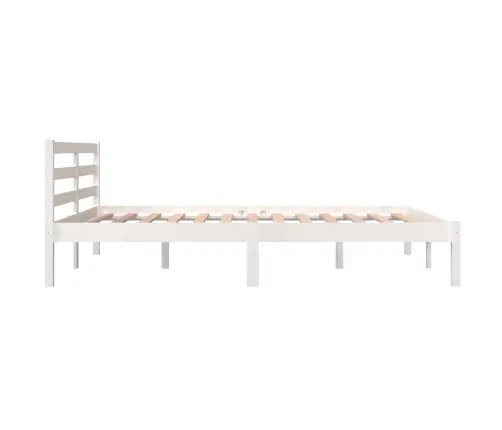 Gultas Rāmis, Priedes Masīvkoks, 140X190 Cm, Balts Vidaxl