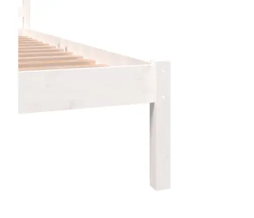 Gultas Rāmis, Priedes Masīvkoks, 140X190 Cm, Balts Vidaxl