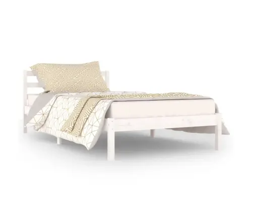 Gultas Rāmis, Balts, Priedes Masīvkoks, 100X200 Cm Vidaxl