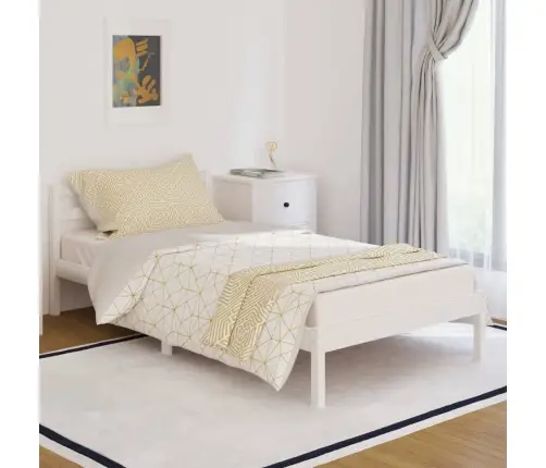 Gultas Rāmis, Balts, Priedes Masīvkoks, 100X200 Cm Vidaxl