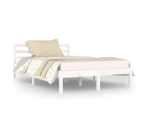 Gultas Rāmis, Priedes Masīvkoks, 120X200 Cm, Balts Vidaxl