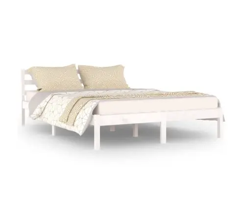 Gultas Rāmis, Priedes Masīvkoks, 140X200 Cm, Balts Vidaxl