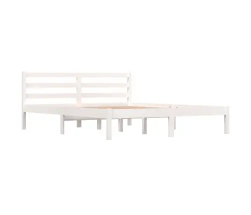 Gultas Rāmis, Priedes Masīvkoks, 150X200 Cm, Balts, Divvietīgs Vidaxl