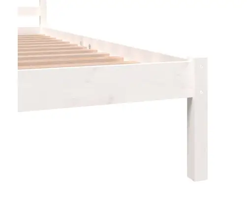 Gultas Rāmis, Priedes Masīvkoks, 150X200 Cm, Balts, Divvietīgs Vidaxl