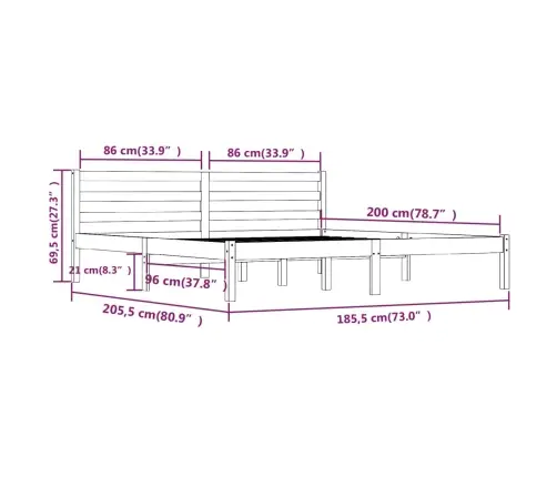 Voodiraam, Täismännipuit, 180X200 Cm