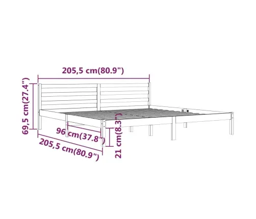 Lovos Rėmas, 200X200cm Pušies Medienos Masyvas