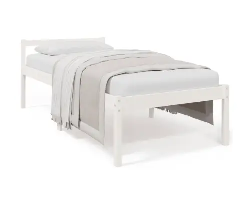 Senioru Gultas Rāmis, Balts, 75X190 Cm, Vienvietīgs, Priede Vidaxl