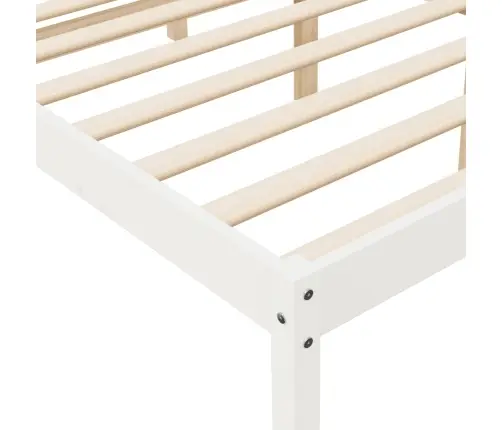 Seeniorivoodi Valge 120X190 Cm Väike Kahekohaline Männipuit