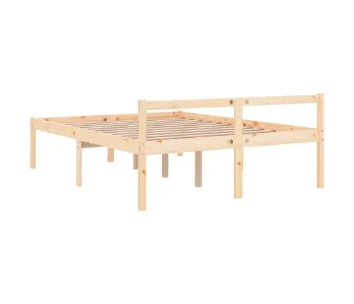 Senioru Gultas Rāmis, 140X190 Cm, Priedes Masīvkoks Vidaxl