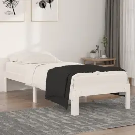 Lovos Rėmas, Baltas, 75X190cm Medienos Masyvas, Vienvietis
