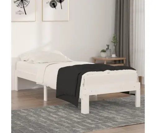 Lovos Rėmas, Baltas, 75X190cm Medienos Masyvas, Vienvietis