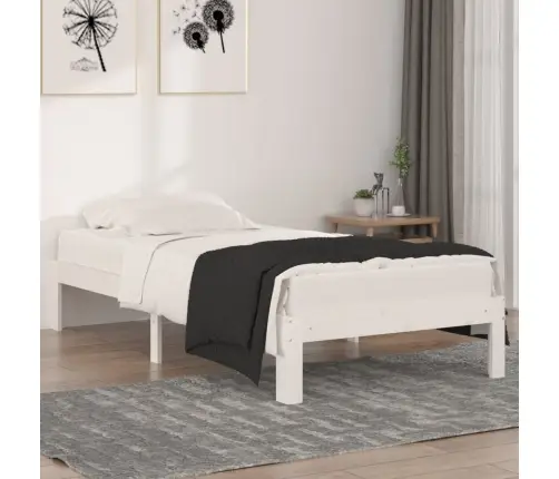 Lovos Rėmas, Baltas, 90X190cm Medienos Masyvas, Vienvietis