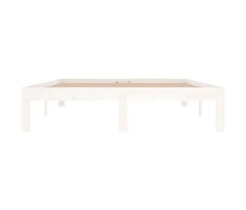 Gultas Rāmis, Balts, Masīvkoks, 135X190 Cm, Divvietīgs Vidaxl