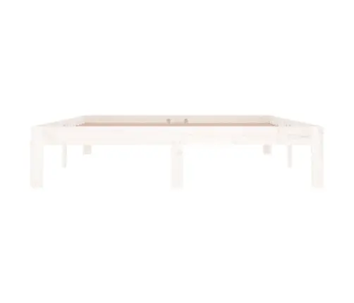 Gultas Rāmis, Balts, Priedes Masīvkoks, 140X190 Cm Vidaxl