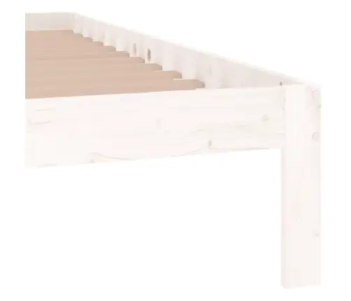 Gultas Rāmis, Balts, Priedes Masīvkoks, 140X190 Cm Vidaxl