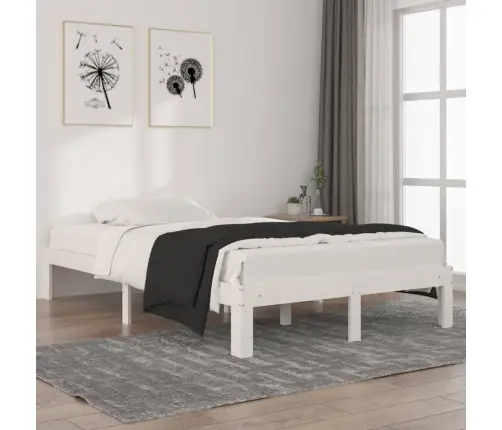 Gultas Rāmis, Balts, Priedes Masīvkoks, 120X200 Cm Vidaxl