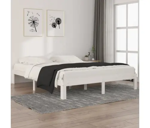 Lovos Rėmas, Baltas, 160X200 cm Pušies Medienos Masyvas