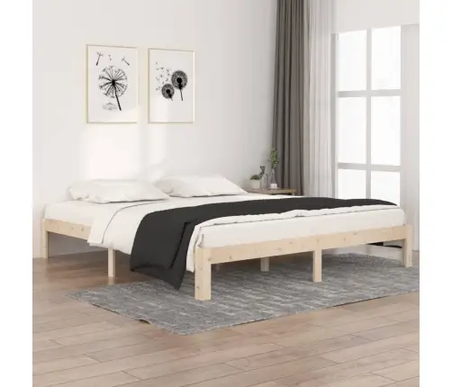 Led-Voodiraam, Valge, 180 X 200 cm Täispuit