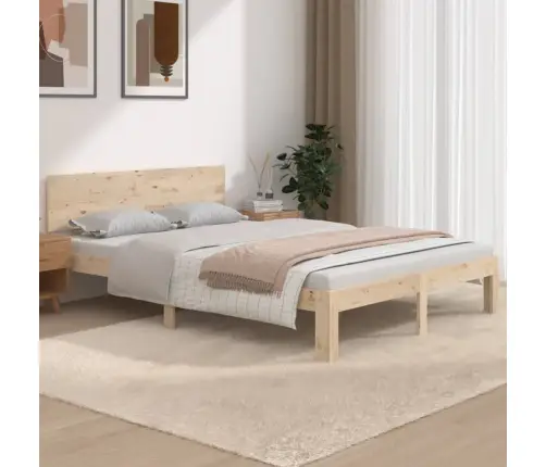 Gultas Rāmis, Priedes Masīvkoks, 135X190 Cm, Divvietīgs Vidaxl
