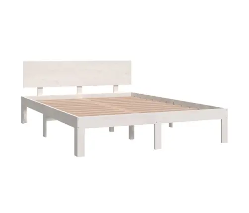 Gultas Rāmis, Balts, Masīvkoks, 135X190 Cm, Divvietīgs Vidaxl