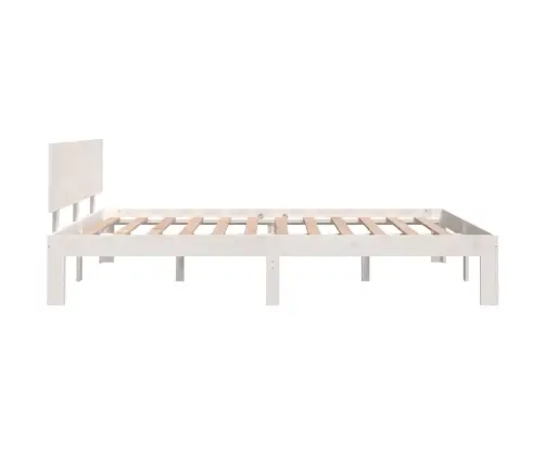 Gultas Rāmis, Balts, Masīvkoks, 135X190 Cm, Divvietīgs Vidaxl