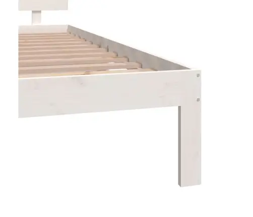Gultas Rāmis, Balts, Masīvkoks, 135X190 Cm, Divvietīgs Vidaxl