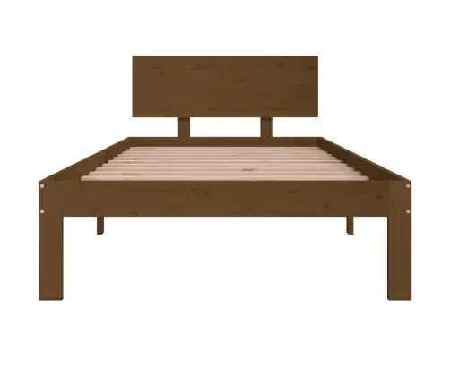 Gultas Rāmis, Medus Brūns, Priedes Masīvkoks, 90X200 Cm Vidaxl