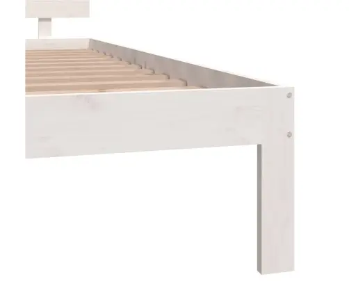 Voodiraam, Valge, Männipuit, 140 X 200 Cm