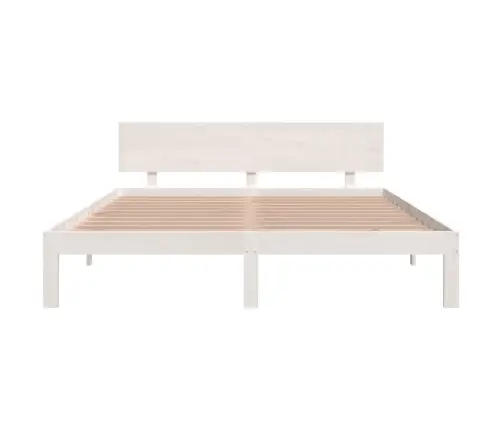 Gultas Rāmis, Balts, Priedes Masīvkoks, 160X200 Cm Vidaxl