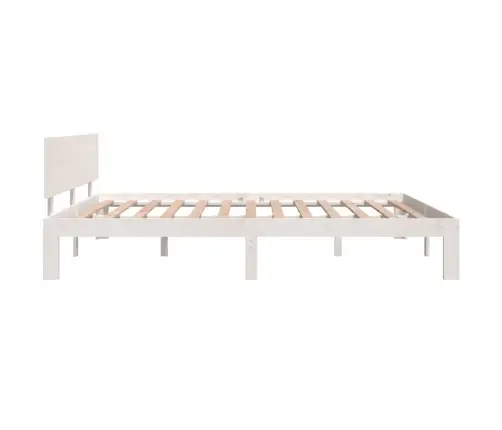 Gultas Rāmis, Balts, Priedes Masīvkoks, 160X200 Cm Vidaxl