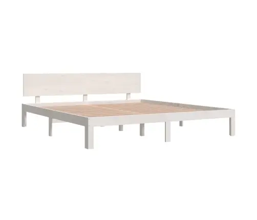 Gultas Rāmis, Balts, Masīvkoks, 180X200 Cm, Liels, Divvietīgs Vidaxl