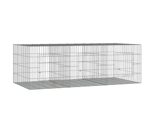 3-Paneļu Trušu Būris, 163X79X54 Cm, Cinkota Dzelzs Vidaxl